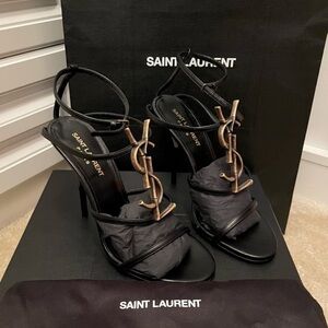 YSL Logo Women's Cassandra Heeled Sandals brand new with box, tag and dust bag!